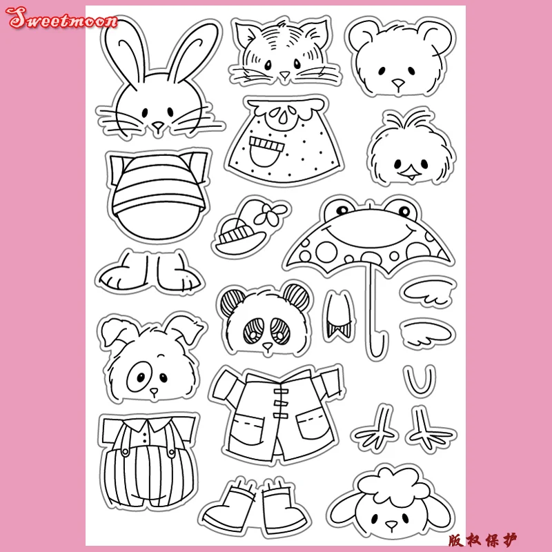 338 DIY ANIMAL FACE CAT DOG RABBIT- SWEETMOON
