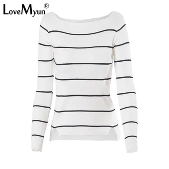 2019 Autumn Winter Casual Black White Striped Long Sleeve Knit Women Slim Sweater Pullovers Jumpers
2019 Autumn Winter Casual Black White Striped Long Sleeve Knit Women Slim Sweater Pullovers Jumpers