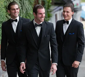 Black Three Pieces Classic Fit Groomsmen Suits One Button Notched Lapel Wedding Suits For Men Prom Suits Jacket+Pants+Vest
Black Three Pieces Classic Fit Groomsmen Suits One Button Notched Lapel Wedding Suits For Men Prom Suits Jacket+Pants+Vest