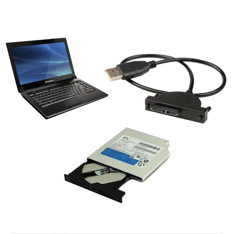 2019 горячий USB 2 0 до 7 + 6 PIN SATA CD-ROM оптический привод адаптер кабель для ноутбука