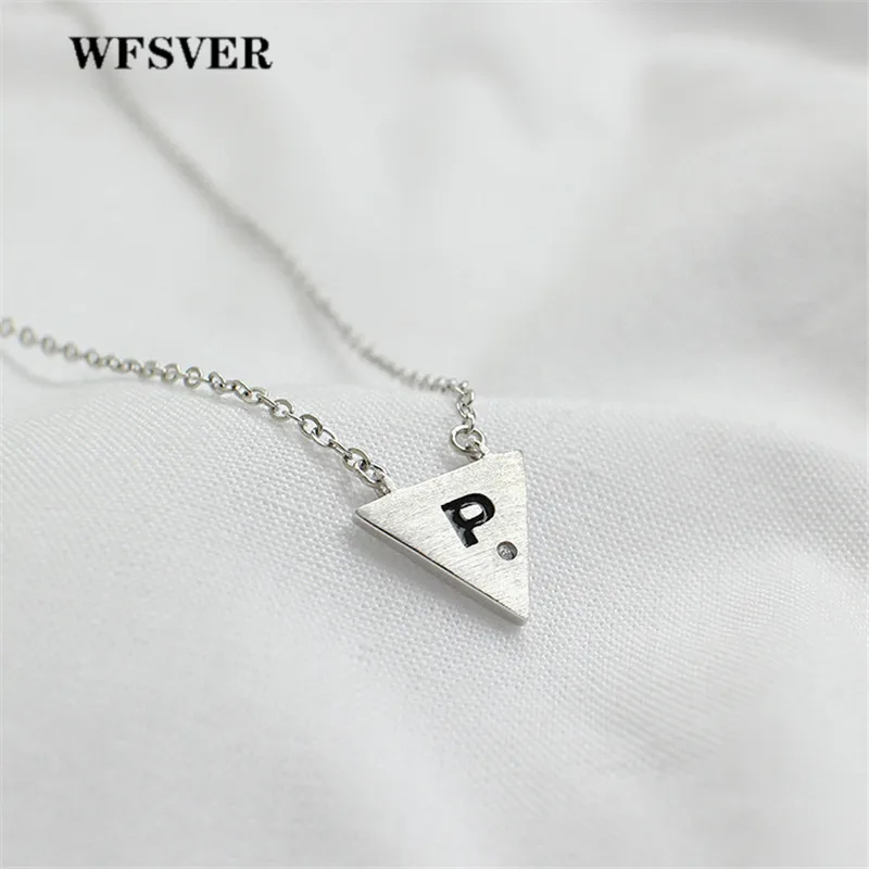 WFSVER 925 Sterling Silver Triangle P Letter Pendant Necklace For Women Personality Pendant Necklace Fine Jewelry Present 
WFSVER 925 Sterling Silver Triangle P Letter Pendant Necklace For Women Personality Pendant Necklace Fine Jewelry Present