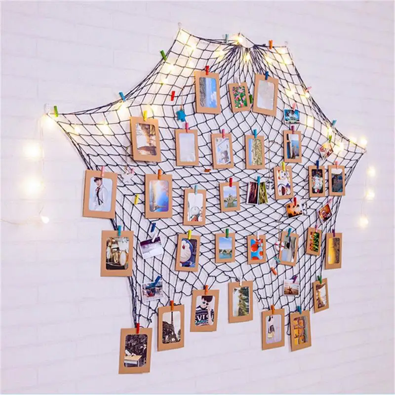 Creative Hanging Photo Display Photo Frame DIY Fishing Net Wall Picture Holder With Paper Picture Frame Clips Nails
Creative Hanging Photo Display Photo Frame DIY Fishing Net Wall Picture Holder With Paper Picture Frame Clips Nails