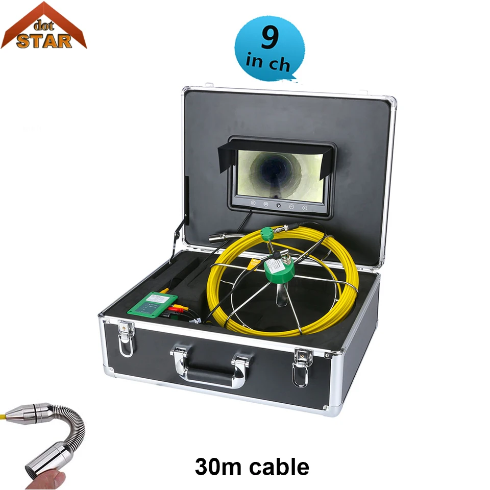 30M Sewer Pipe Inspection Snake Video Camera System 9''TFT LCD Pipeline Endoscope Borescope with DVR function Industrial Camera
30M Sewer Pipe Inspection Snake Video Camera System 9''TFT LCD Pipeline Endoscope Borescope with DVR function Industrial Camera