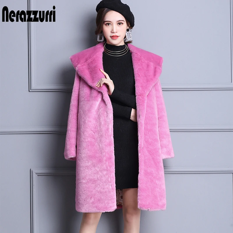 Nerazzurri Faux mink fur coat plus size 4xl 5xl 6xl 7xl long sleeve fashion elegant female winter outwear fluffy fake fur jacket
Nerazzurri Faux mink fur coat plus size 4xl 5xl 6xl 7xl long sleeve fashion elegant female winter outwear fluffy fake fur jacket