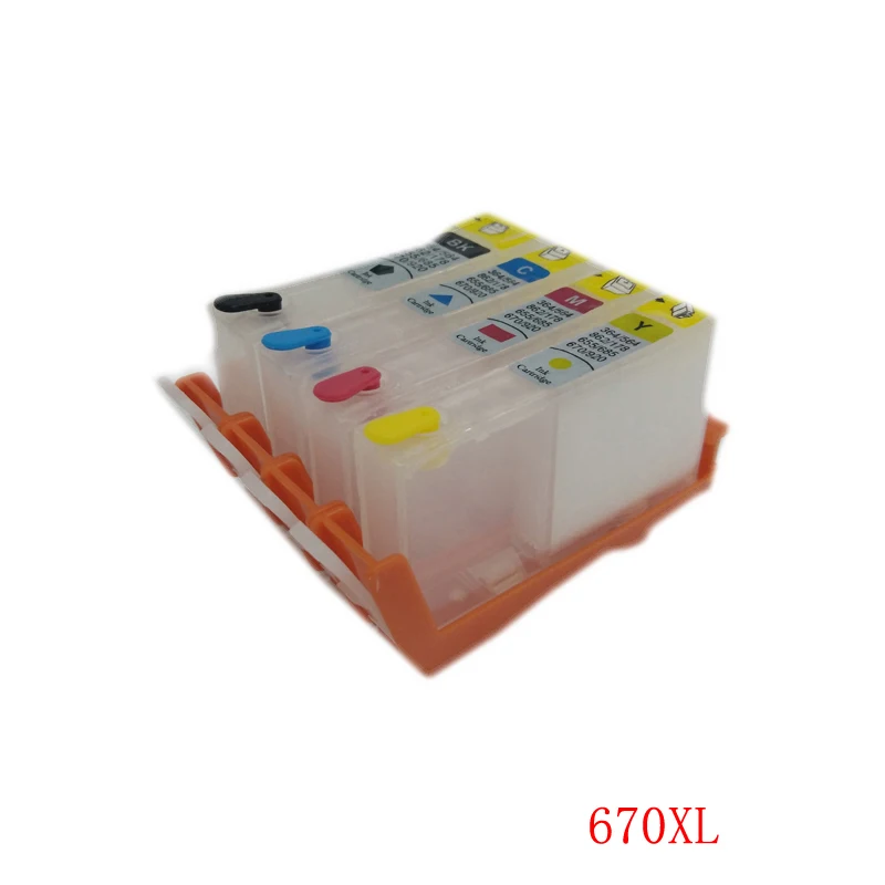 Vilaxh For HP 670 XL BK C M Y Refillable ink Cartridge 4 color for HP deskjet 3525 4615 4625 5525 6525 printer with chip
Vilaxh For HP 670 XL BK C M Y Refillable ink Cartridge 4 color for HP deskjet 3525 4615 4625 5525 6525 printer with chip