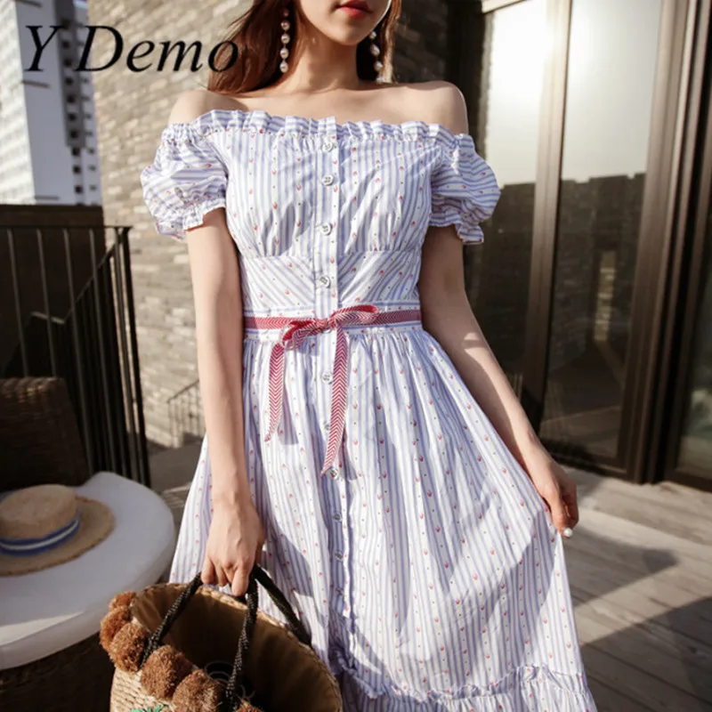 Y Demo Vintage Fashion High Waist Striped Slash Neck Sexy Bow Sweet Short Sleeve Women Girl Pleated Dress 42630
Y Demo Vintage Fashion High Waist Striped Slash Neck Sexy Bow Sweet Short Sleeve Women Girl Pleated Dress 42630