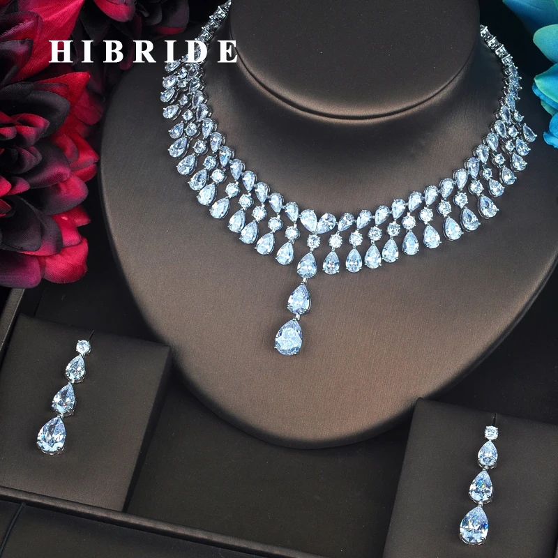 HIBRIDE Classic Shinny Water Drop Jewelry Sets For Women Bride Necklace Set Wedding Jewelry Dress Accessories Wholesale N-401
HIBRIDE Classic Shinny Water Drop Jewelry Sets For Women Bride Necklace Set Wedding Jewelry Dress Accessories Wholesale N-401