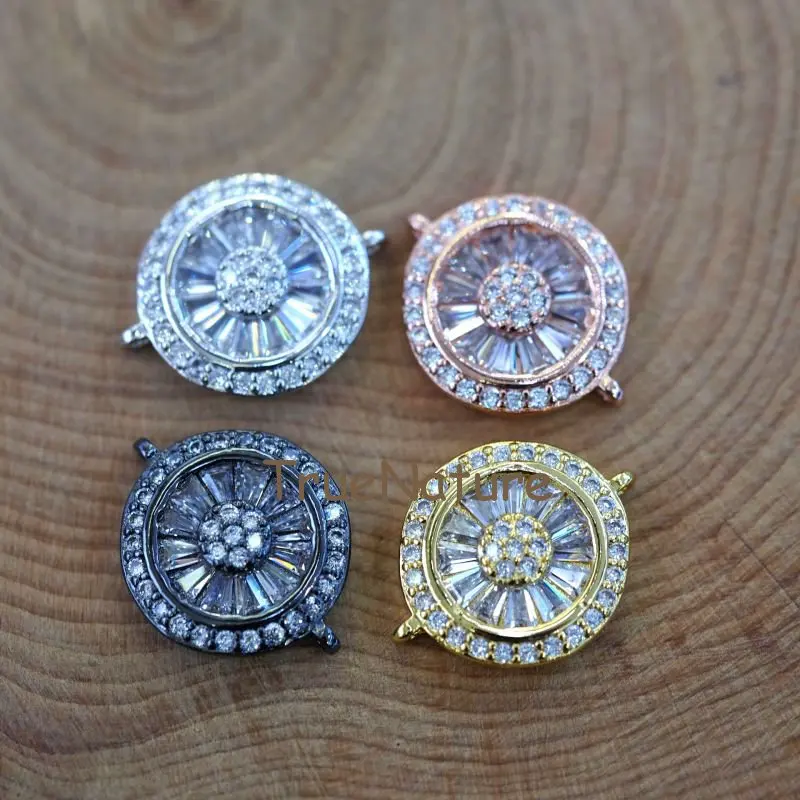 Metal Copper Charms Round Wheel Shape Pendant Cz Micro Pave Round Connectors In 17.3*15.5 mm PC6422
Metal Copper Charms Round Wheel Shape Pendant Cz Micro Pave Round Connectors In 17.3*15.5 mm PC6422