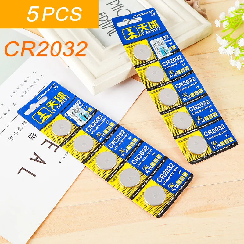 5pcs/pack CR2032 Button Batteries BR2032 DL2032 ECR2032 Cell Coin Lithium Battery 3V CR 2032 For Watch Electronic Toy Remote
5pcs/pack CR2032 Button Batteries BR2032 DL2032 ECR2032 Cell Coin Lithium Battery 3V CR 2032 For Watch Electronic Toy Remote