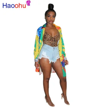 HAOOHU 2019 printed long sleeve button up turn-down collar blouses shirts vintage knee length dress party vestidos
HAOOHU 2019 printed long sleeve button up turn-down collar blouses shirts vintage knee length dress party vestidos