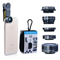APEXEL 5 in 1 Fish Eye Wide Angle Macro lens Telescope telephoto lens CPL Mobile Phone camera lens For iPhone Samsung xiaomi DG5
