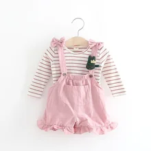 ViGarBear 2018 children's wear pure color stripe blouse with strap skirt 2 sets Korean children's suits set baby girls skirt set 
ViGarBear 2018 children's wear pure color stripe blouse with strap skirt 2 sets Korean children's suits set baby girls skirt set