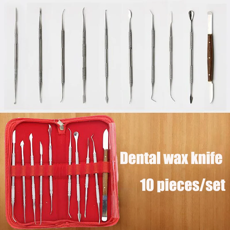 10pcs/set Dental Lab Stainless Steel Kit Wax Carving Tool Set Surgical Dentist Sculpture Knife Dentistry Instrument Tools Kit
10pcs/set Dental Lab Stainless Steel Kit Wax Carving Tool Set Surgical Dentist Sculpture Knife Dentistry Instrument Tools Kit