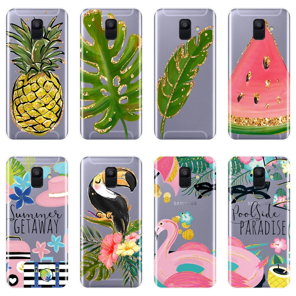 TPU Soft Phone Case Silicone For Samsung Galaxy A3 A5 A7 2016 2017 Pineapple Flower Back Cover 2018 A6 A8 Plus | Мобильные телефоны