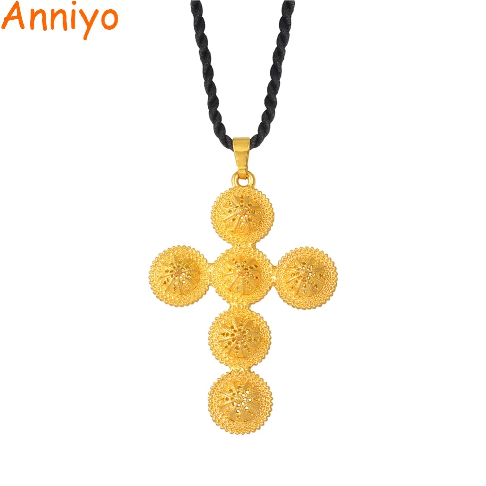 Annio Ethiopian Cross Big Cross Pendant & Black Rope For Women Men Gold Color African Jewelry Eritrea Cross #160706
Annio Ethiopian Cross Big Cross Pendant & Black Rope For Women Men Gold Color African Jewelry Eritrea Cross #160706