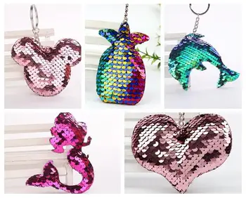 100pcs/lot Large Sequins Heart Mickey Dolphin Pineapple Mermaid Keychain Bag Charms Pendant Keyring DIY Jewelry Making Findings
100pcs/lot Large Sequins Heart Mickey Dolphin Pineapple Mermaid Keychain Bag Charms Pendant Keyring DIY Jewelry Making Findings