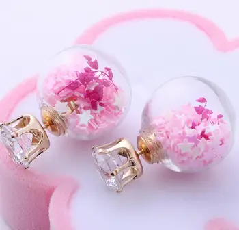 20pair/lot star sequins Glass Bubble Double Pearl Beads Plug Earrings Ear Studs Pin
20pair/lot star sequins Glass Bubble Double Pearl Beads Plug Earrings Ear Studs Pin