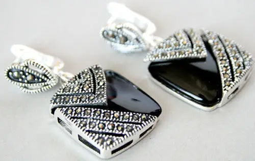 Brand New High Quality Fashion Picture Vintage Style Sterling Silver 925 BLACK ONYX Marcasite Square Drop Earrings BB455
Brand New High Quality Fashion Picture Vintage Style Sterling Silver 925 BLACK ONYX Marcasite Square Drop Earrings BB455