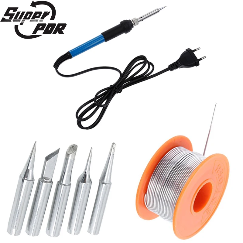 SuperPDR 60W Electric Soldering Iron Kit Temperature Adjustable Soldering Iron Tip Tin Solder Wire For Electrical Soldering Iron
SuperPDR 60W Electric Soldering Iron Kit Temperature Adjustable Soldering Iron Tip Tin Solder Wire For Electrical Soldering Iron