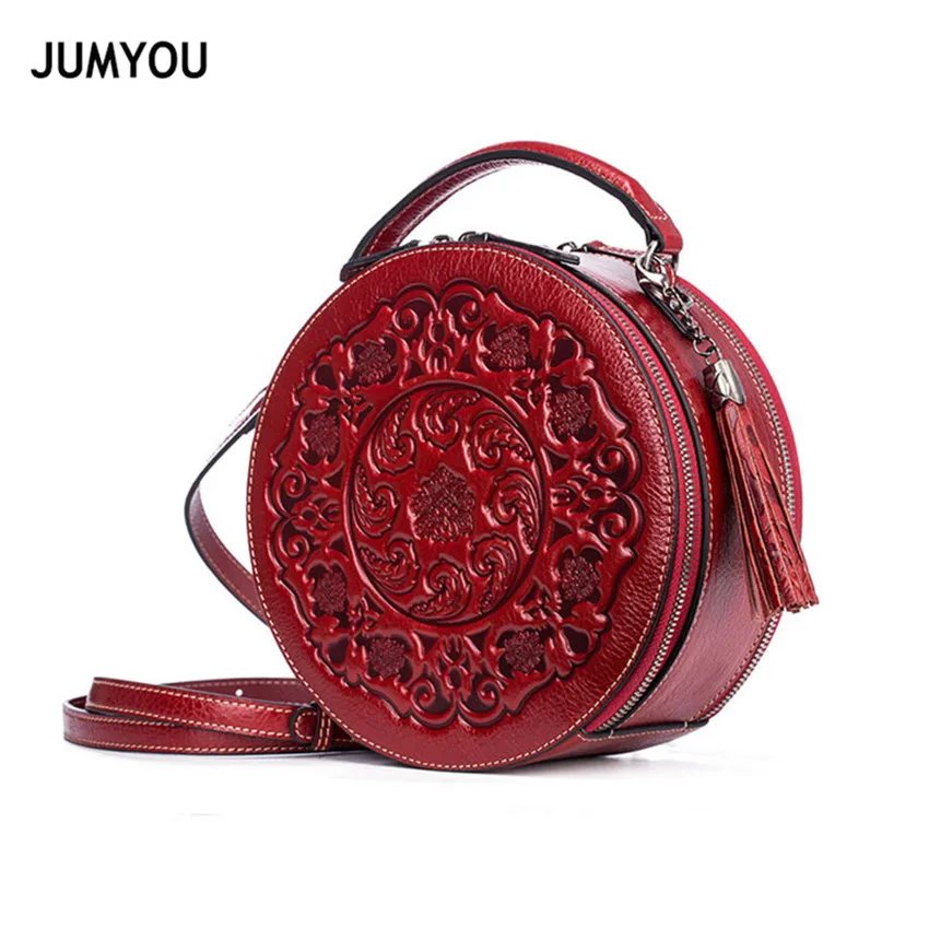 Genuine Leather Handbags For Women Fashion Vintage Printing Tassel Round bag Soft Handbags For Girls Real Leather Hand bags Lady
Genuine Leather Handbags For Women Fashion Vintage Printing Tassel Round bag Soft Handbags For Girls Real Leather Hand bags Lady