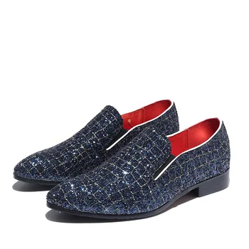 M-anxiu Fashion Grids Pattern Leather Loafers Shining Sequins Formal Dress Shoes Big Size Mens Wedding Party Shoes 2020 New
M-anxiu Fashion Grids Pattern Leather Loafers Shining Sequins Formal Dress Shoes Big Size Mens Wedding Party Shoes 2020 New
