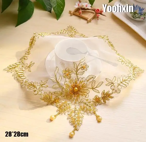 Luxury gold lace table place mat pad cloth embroidery placemat cup dining coaster Christmas mug dish tea coffee doily kitchen
Luxury gold lace table place mat pad cloth embroidery placemat cup dining coaster Christmas mug dish tea coffee doily kitchen