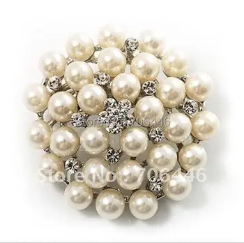 Silver Plated Ivory/Cream Pearl and clear Rhinestone Crystal Party Brooch
Silver Plated Ivory/Cream Pearl and clear Rhinestone Crystal Party Brooch