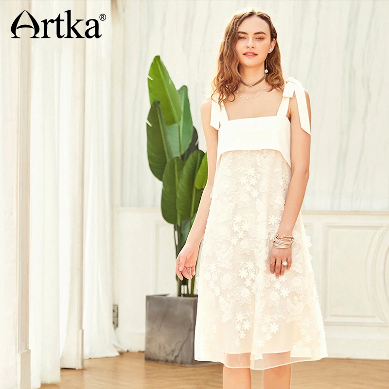 ARTKA 2018 Summer New Women A-line Dress White Lace Backless Fashion High Waist Sleeveless Strap Lace Dress LA10680X
ARTKA 2018 Summer New Women A-line Dress White Lace Backless Fashion High Waist Sleeveless Strap Lace Dress LA10680X