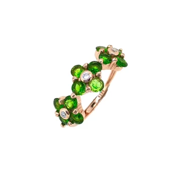 Natural green diopside gem Ring Natural gemstone ring S925 silver Luxurious Clover Row flower women girl gift party Jewelry
Natural green diopside gem Ring Natural gemstone ring S925 silver Luxurious Clover Row flower women girl gift party Jewelry