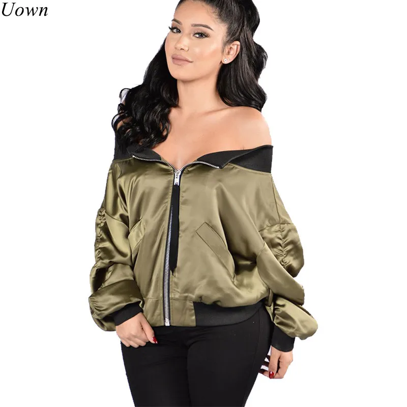 Doyerl Autumn Off Shoulder Bomber Pilot Jacket Coat Women Harajuku Long Sleeve Loose High Street Basic Baseball Jackets Outwear
Doyerl Autumn Off Shoulder Bomber Pilot Jacket Coat Women Harajuku Long Sleeve Loose High Street Basic Baseball Jackets Outwear