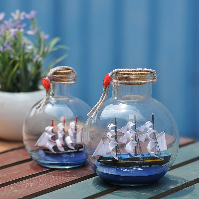 Sailing Boat in Drift Bottle Mediterranean Glass Pirate Ship Wishing Bottle Nautical Home Decor Gifts Crafts
Sailing Boat in Drift Bottle Mediterranean Glass Pirate Ship Wishing Bottle Nautical Home Decor Gifts Crafts