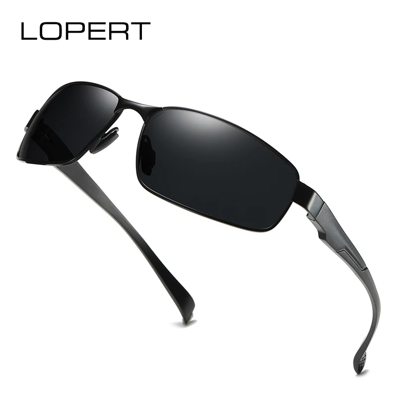 LOPERT Для мужские поляризованных солнцезащитных очков черный металл фирменные