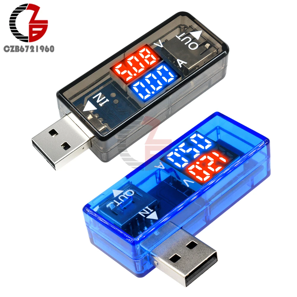 DEL USB Chargeur Docteur Tension Current Meter Testeur Puissance Détecteur Bleu Rouge