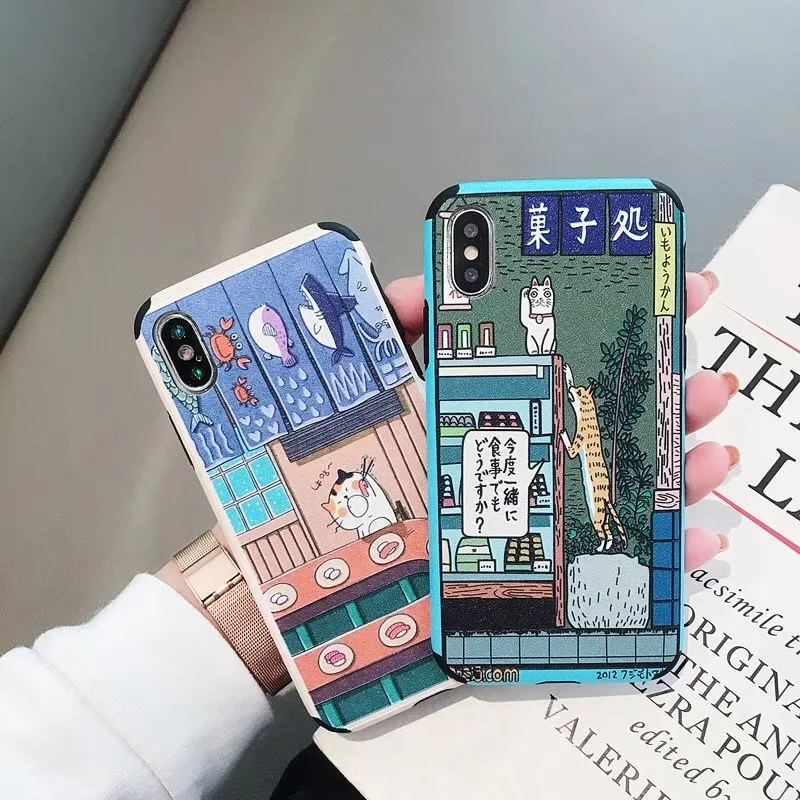 Чехол для телефона с японским мультяшным котом iPhone XS MAX XR чехол милая мягкая