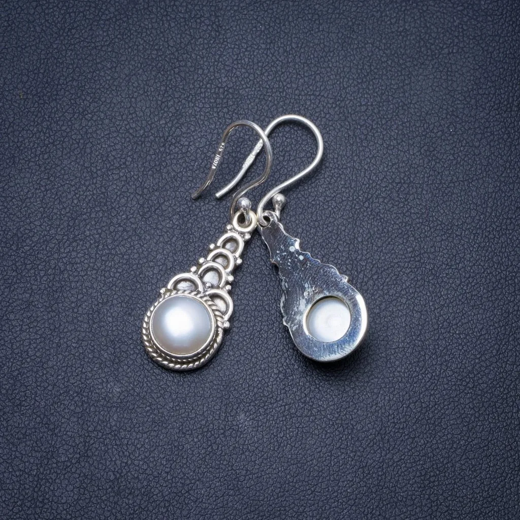 Natural River Pearl Handmade Unique 925 Sterling Silver Earrings 1.5" Y0996
Natural River Pearl Handmade Unique 925 Sterling Silver Earrings 1.5" Y0996