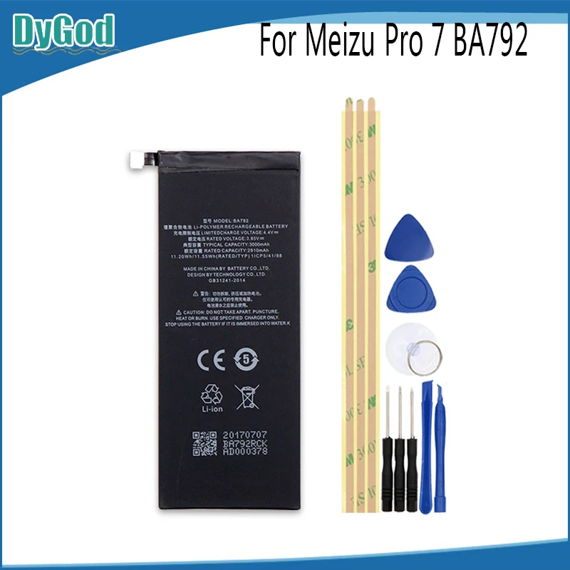 3000mAh For Meizu Pro 7 BA792 Extreme Replacement Battery For Meizu Pro 7 BA792 Bateria Mobile Phone Batteries +Tools
3000mAh For Meizu Pro 7 BA792 Extreme Replacement Battery For Meizu Pro 7 BA792 Bateria Mobile Phone Batteries +Tools