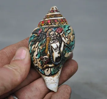 wedding decoration Tibetan Buddhism conch shell Painted carved Bulmo tara Conch Trumpet Horn Shell
wedding decoration Tibetan Buddhism conch shell Painted carved Bulmo tara Conch Trumpet Horn Shell