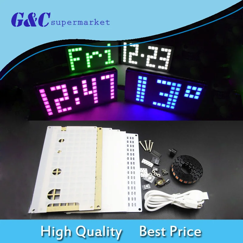 DS3231 Key Control Brightness Adjustable Big Size Dot Matrix Alarm Clock Kit NEW
DS3231 Key Control Brightness Adjustable Big Size Dot Matrix Alarm Clock Kit NEW