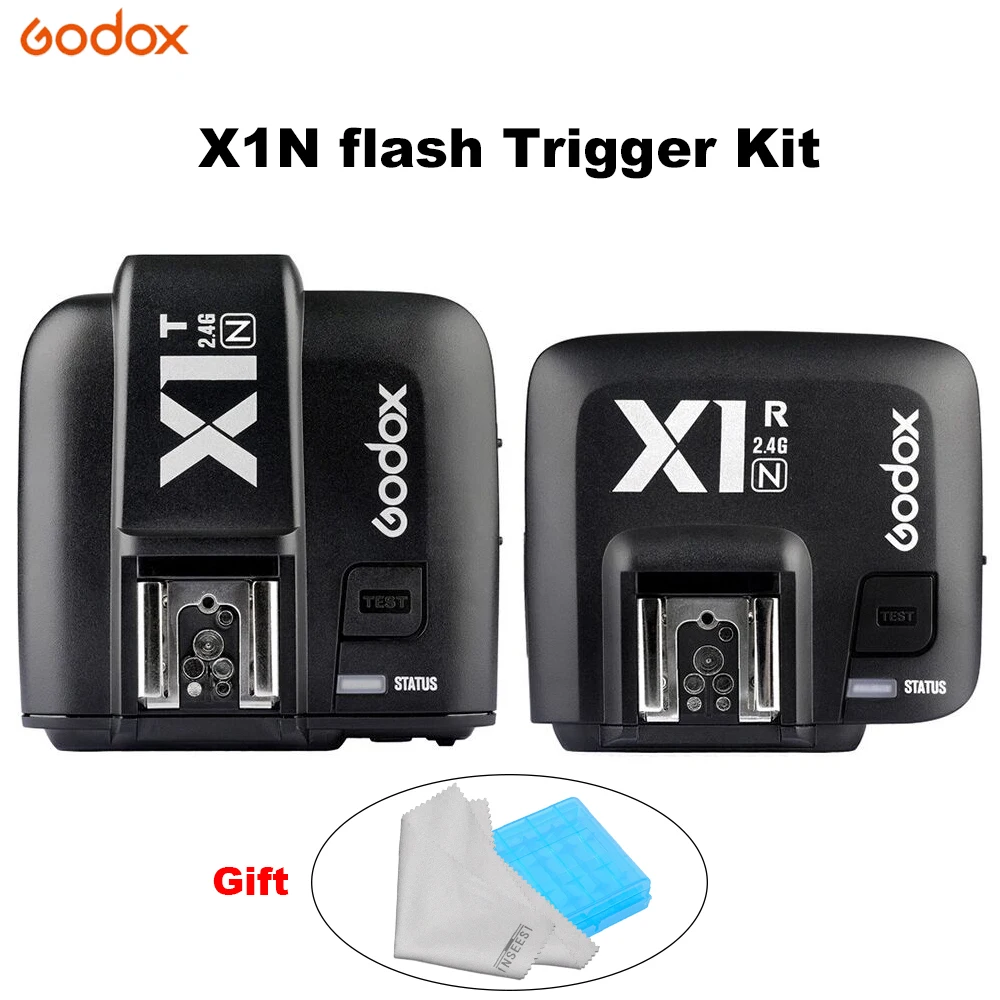 GODOX X1N Flash trigger kit 2.4GHz 1/8000s Wireless E-TTL Transmitter and Receiver Flash Trigger for Nikon Transmitter Receiver
GODOX X1N Flash trigger kit 2.4GHz 1/8000s Wireless E-TTL Transmitter and Receiver Flash Trigger for Nikon Transmitter Receiver