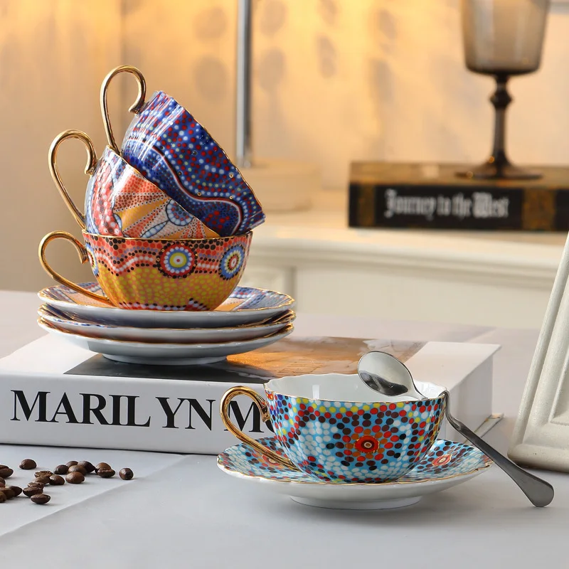 Best Quality Luxury Bohemia Colour Coffee Mug Tray Tazas Scented Tea Cup Cafe Copos Tasse Xicaras Trace Design In Gold Handle
Best Quality Luxury Bohemia Colour Coffee Mug Tray Tazas Scented Tea Cup Cafe Copos Tasse Xicaras Trace Design In Gold Handle