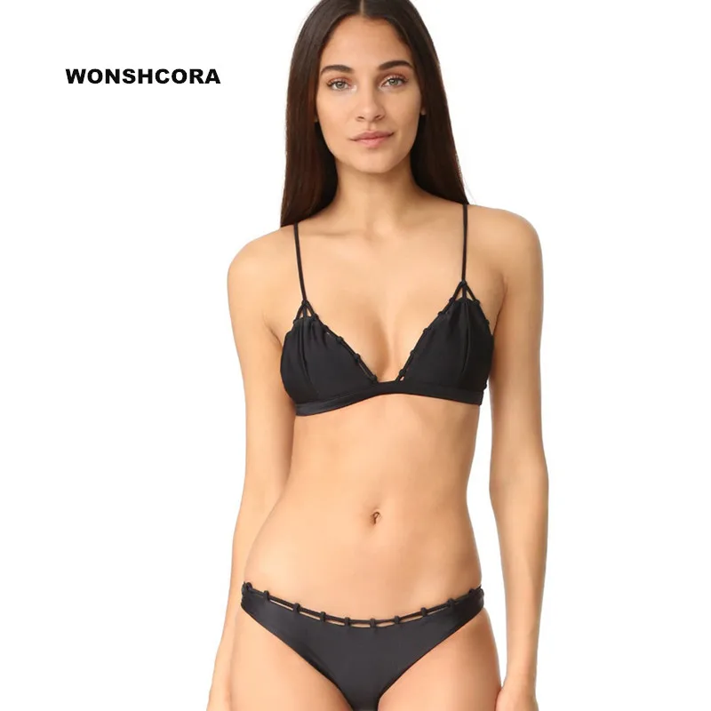 WONSHCORA 2017 Army Green Black Braided Bikini Two Pieces Swimsuit for Girls Multi-rope Swimwear Low Waist Women's Swimming Suit
WONSHCORA 2017 Army Green Black Braided Bikini Two Pieces Swimsuit for Girls Multi-rope Swimwear Low Waist Women's Swimming Suit