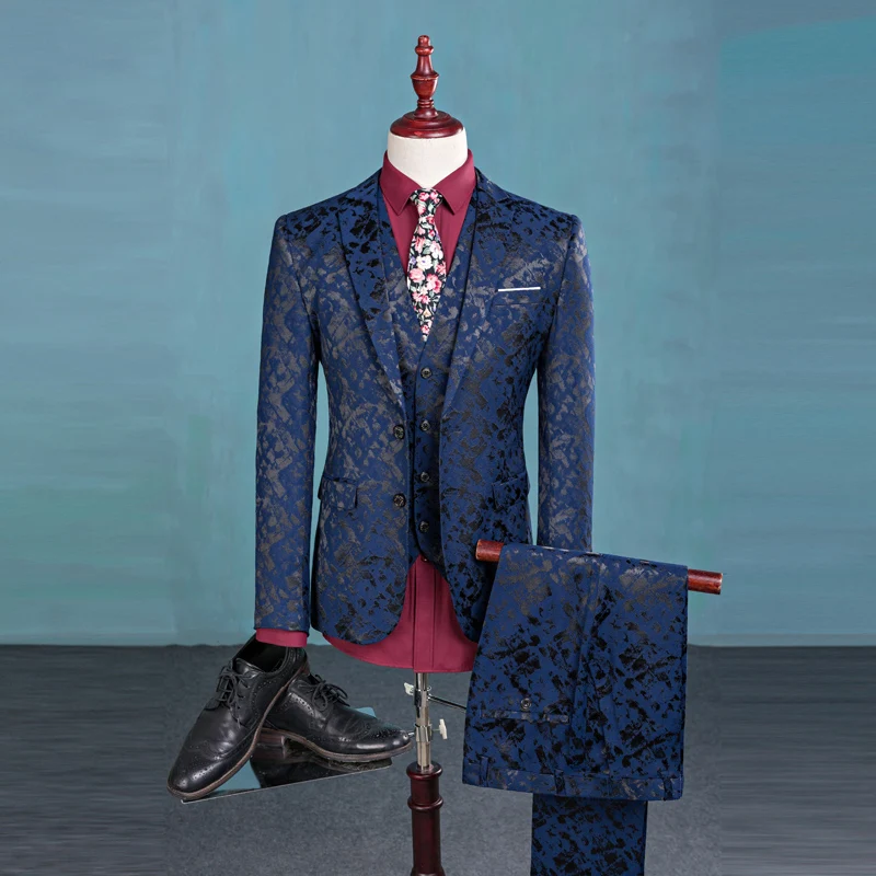 Men 2019 New Blue printing Suits Formal Business High quality 3 Pieces Suits Groom Tuxedos Slim Fit Wedding Prom Casual Fashion
Men 2019 New Blue printing Suits Formal Business High quality 3 Pieces Suits Groom Tuxedos Slim Fit Wedding Prom Casual Fashion