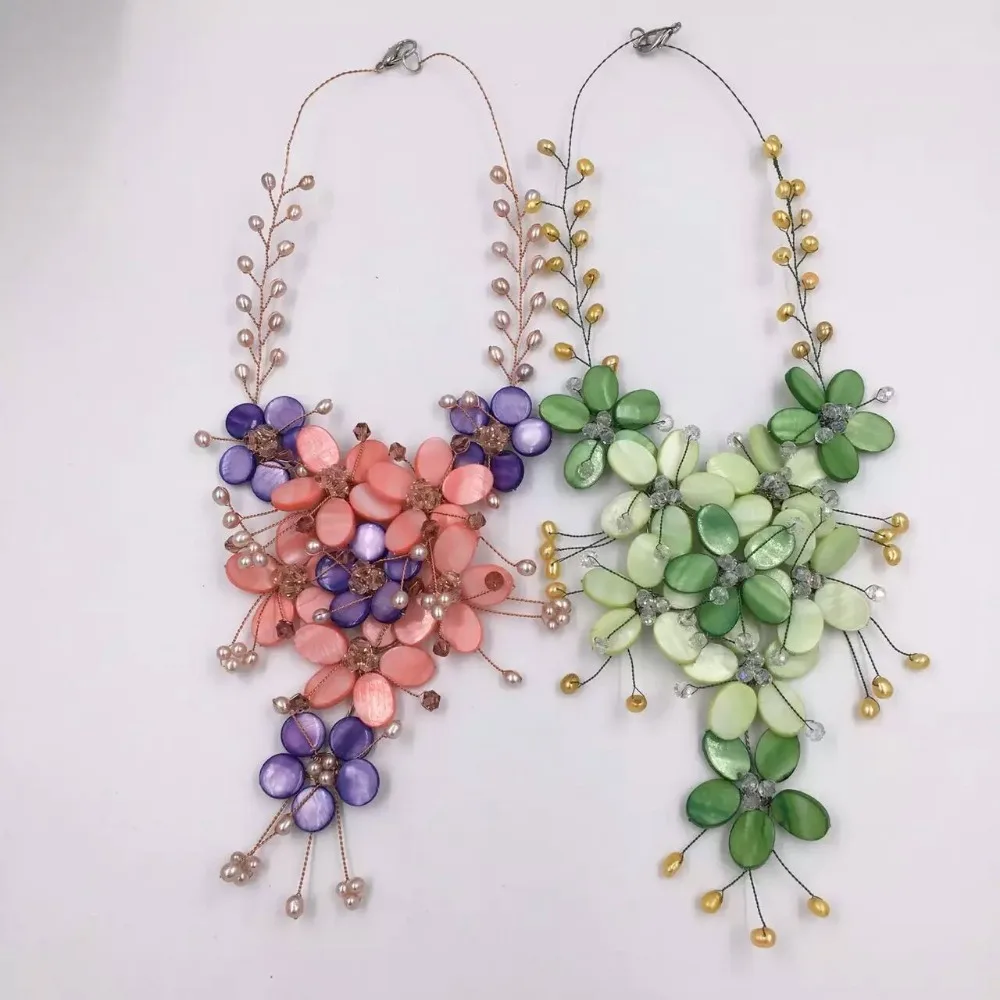 sea shell flower and freshwater pearl beads necklace 19inch weholesale beads gift FPPJ
sea shell flower and freshwater pearl beads necklace 19inch weholesale beads gift FPPJ