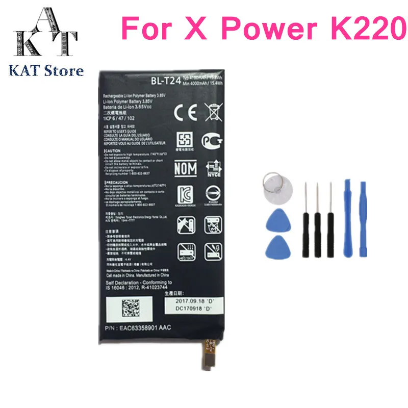 BL-T24 4100mAh Phone Battery For LG X Power K220 k220ds Battery Replacement High Quality AAA Gift Tools
BL-T24 4100mAh Phone Battery For LG X Power K220 k220ds Battery Replacement High Quality AAA Gift Tools