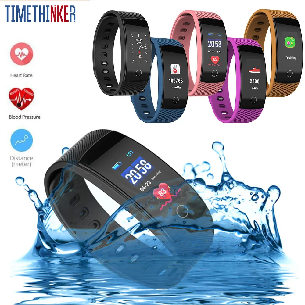 Timethinker Bluetooth Smart Bracelet Fitness Watch Reloj Wristband Blood Pressure Heart Rate Monitor QS80 Plus pk Y5 Smartband |