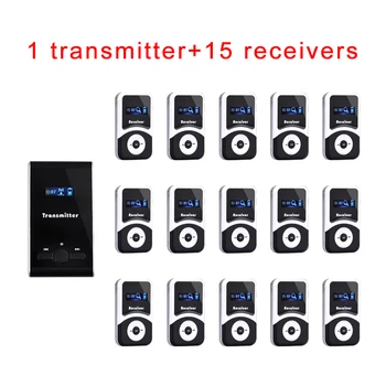 Wireless Audio Guide System / simultaneous translation device ( 1 Transmitter + 15 Receivers + 1 Charger ) Tour Guide Equipment
Wireless Audio Guide System / simultaneous translation device ( 1 Transmitter + 15 Receivers + 1 Charger ) Tour Guide Equipment