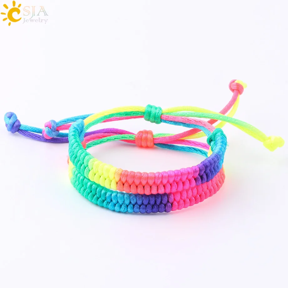 CSJA Handmade Guardian Lucky Jewelry for Women Men Red Rope Cord String Thread Rainbow Weave Resizable Friendship Bracelets S211
CSJA Handmade Guardian Lucky Jewelry for Women Men Red Rope Cord String Thread Rainbow Weave Resizable Friendship Bracelets S211