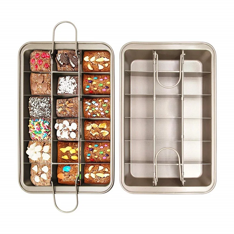 18 Pre-slice Non Stick Coated Brownie Baking Tray Carbon Steel Brownie Pan with Dividers Oven Bakeware 12 x 8 Inch
18 Pre-slice Non Stick Coated Brownie Baking Tray Carbon Steel Brownie Pan with Dividers Oven Bakeware 12 x 8 Inch