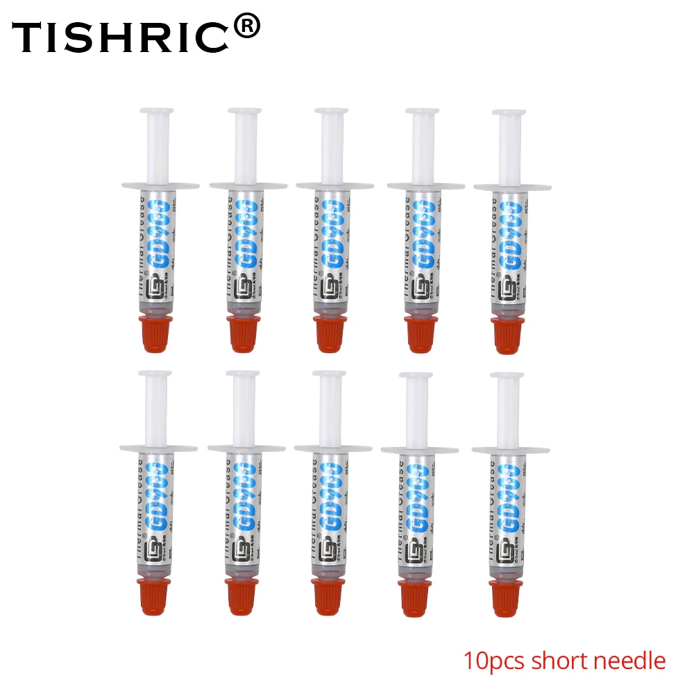 10PCS TISHRIC Silver GD900 Thermal Grease CPU GPU Heatsink Compound Paste Conductive Glue Silicone 1g CPU Fan Cooler Radiator
10PCS TISHRIC Silver GD900 Thermal Grease CPU GPU Heatsink Compound Paste Conductive Glue Silicone 1g CPU Fan Cooler Radiator
