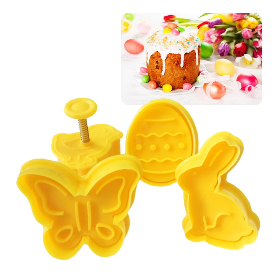 Kitchen 4Pcs/set Easter Bunny Rabbit Plastic Baking Mold Biscuit Cookie Cutter Pastry Plunger Fondant Cake Tools 3D Stencil
Kitchen 4Pcs/set Easter Bunny Rabbit Plastic Baking Mold Biscuit Cookie Cutter Pastry Plunger Fondant Cake Tools 3D Stencil